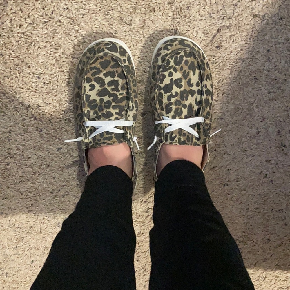 Cheetah Print Canvas “Hey Dude” look alike!